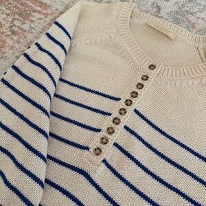 Sézane Léontine Sweater Ecru/Bright Blue
